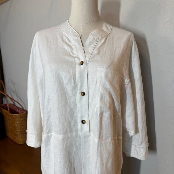 Women's Show‎ Me Your Mumu Cream Linen Blend Romper Size XS NEW - Picture 7 of 7